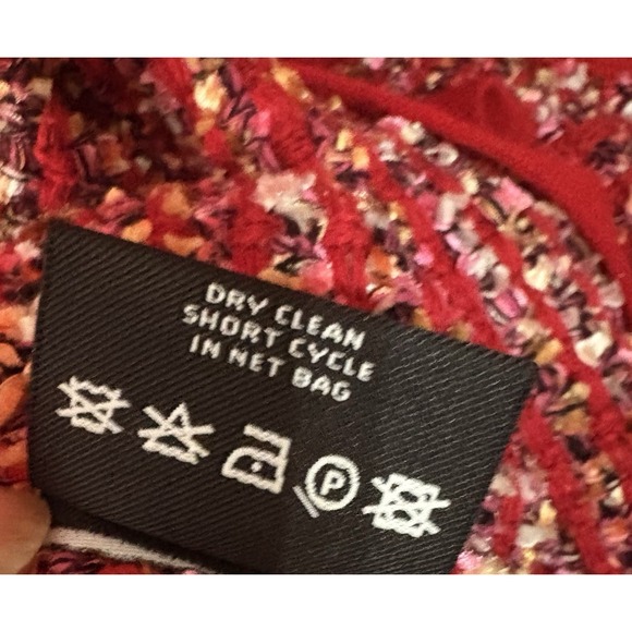 Carlisle Sleeveless Cardigan Womens Sz L Red Fleck‎ Open Loop Mid Length Classy - Picture 5 of 7